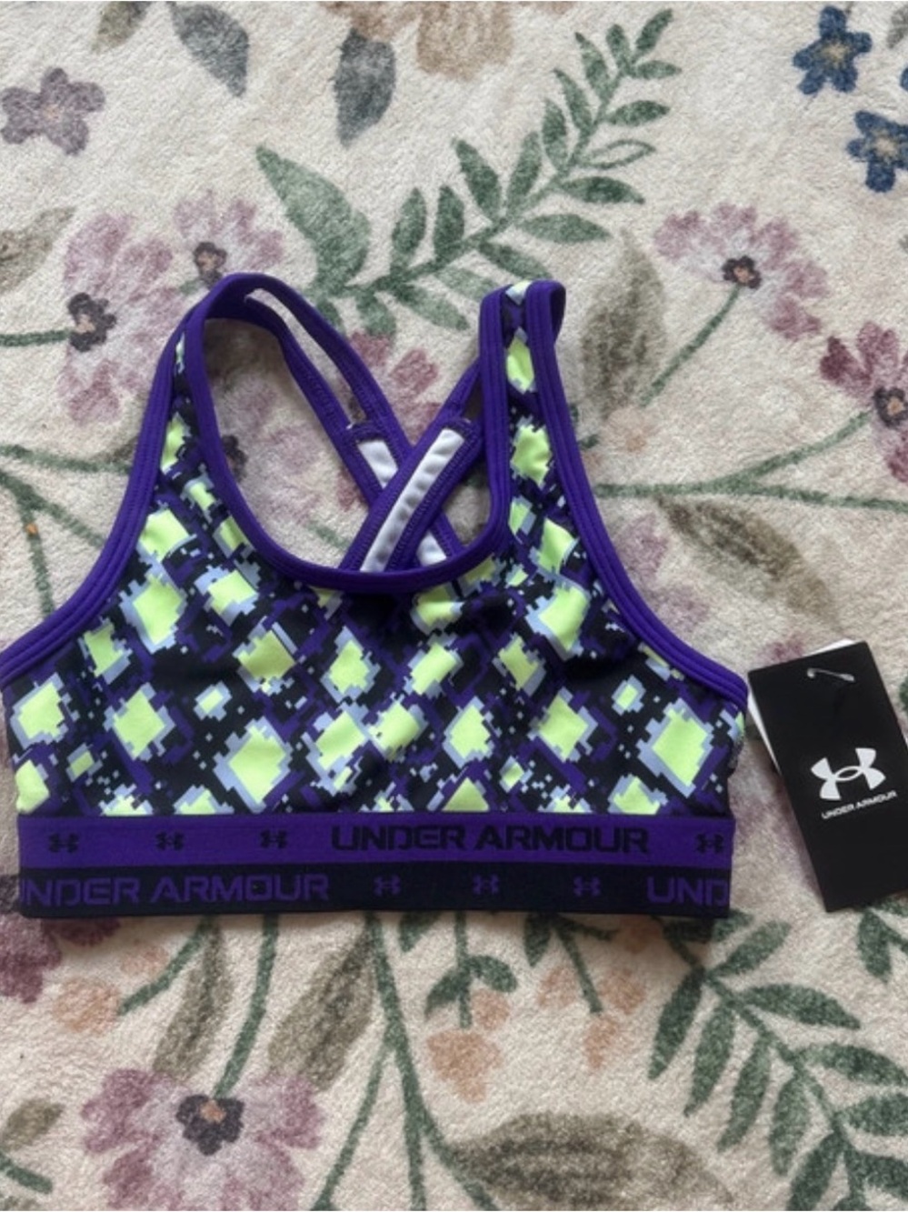 Under Armour Purple & Neon Sports Bra